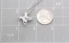 HERMES Diamond 18k White Gold Cross Necklace