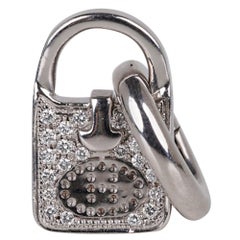 Hermes Diamond 18K White Gold Evelyne Bag Amulette / Charm Very Rare Nuevo