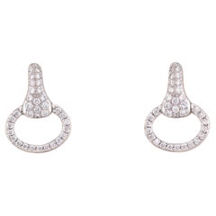 Pendientes Hermes de oro blanco de 18 quilates con forma de caballo y diamantes