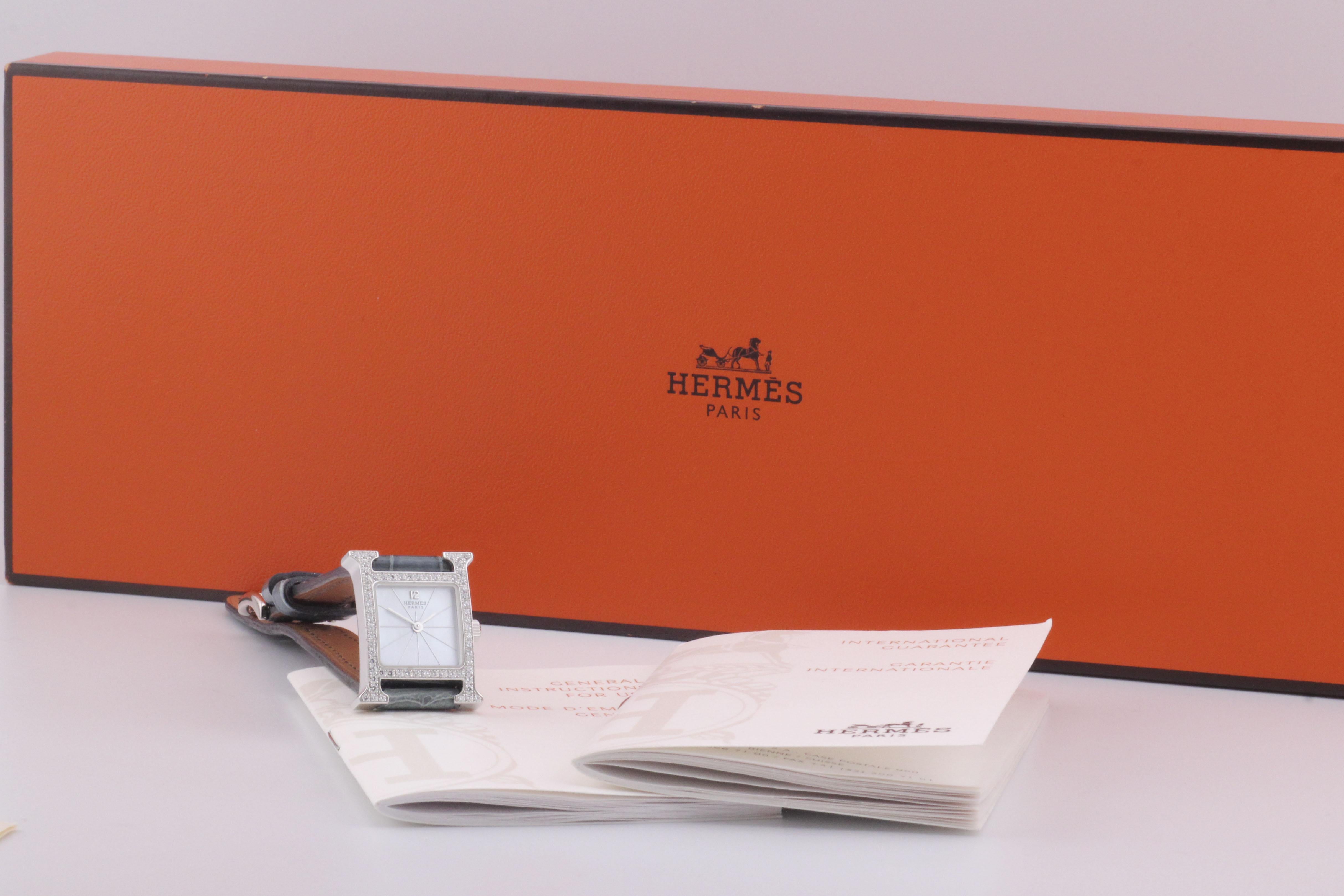 Reloj Hermes Diamond 18kwg H Heure para señora HH1.191 en venta 6
