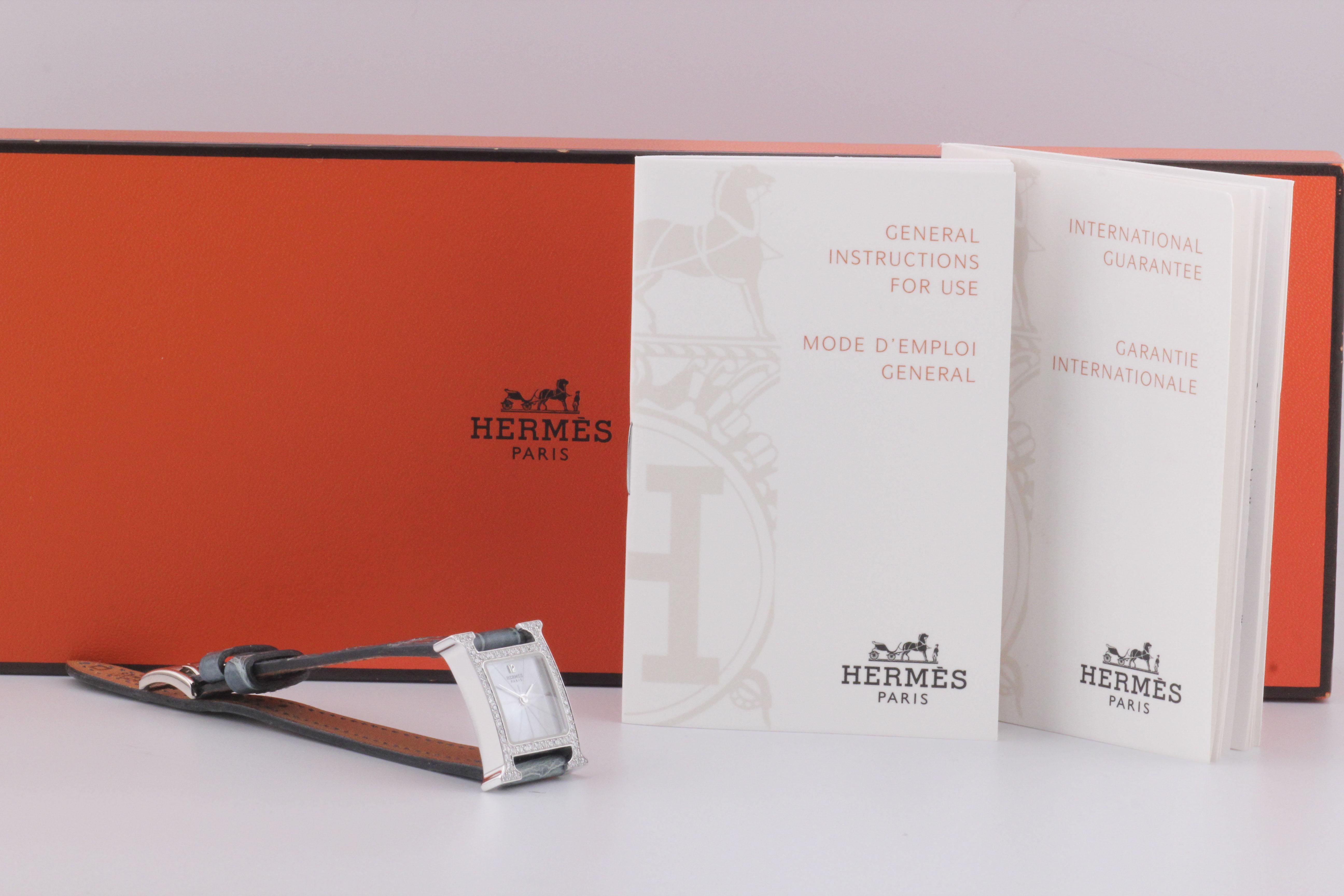 Reloj Hermes Diamond 18kwg H Heure para señora HH1.191 en venta 7