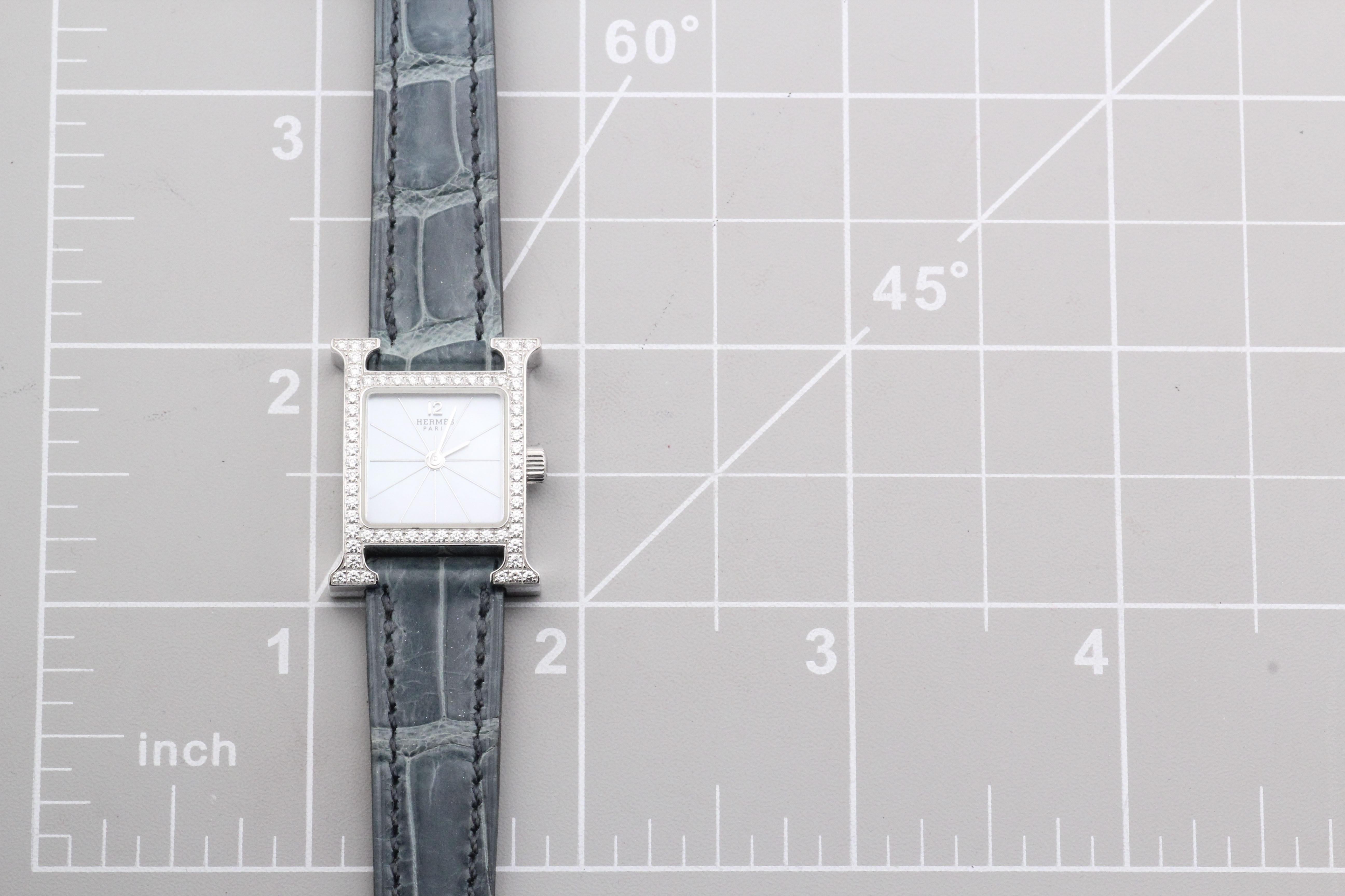 Reloj Hermes Diamond 18kwg H Heure para señora HH1.191 en venta 8