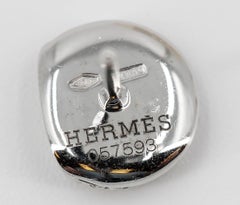 Hermes Diamond and White Gold Stud Earrings