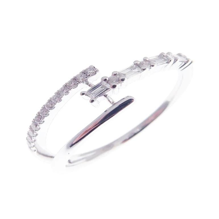 For Sale:  Hermes Diamond Baguette-R Twin Split Ring 4