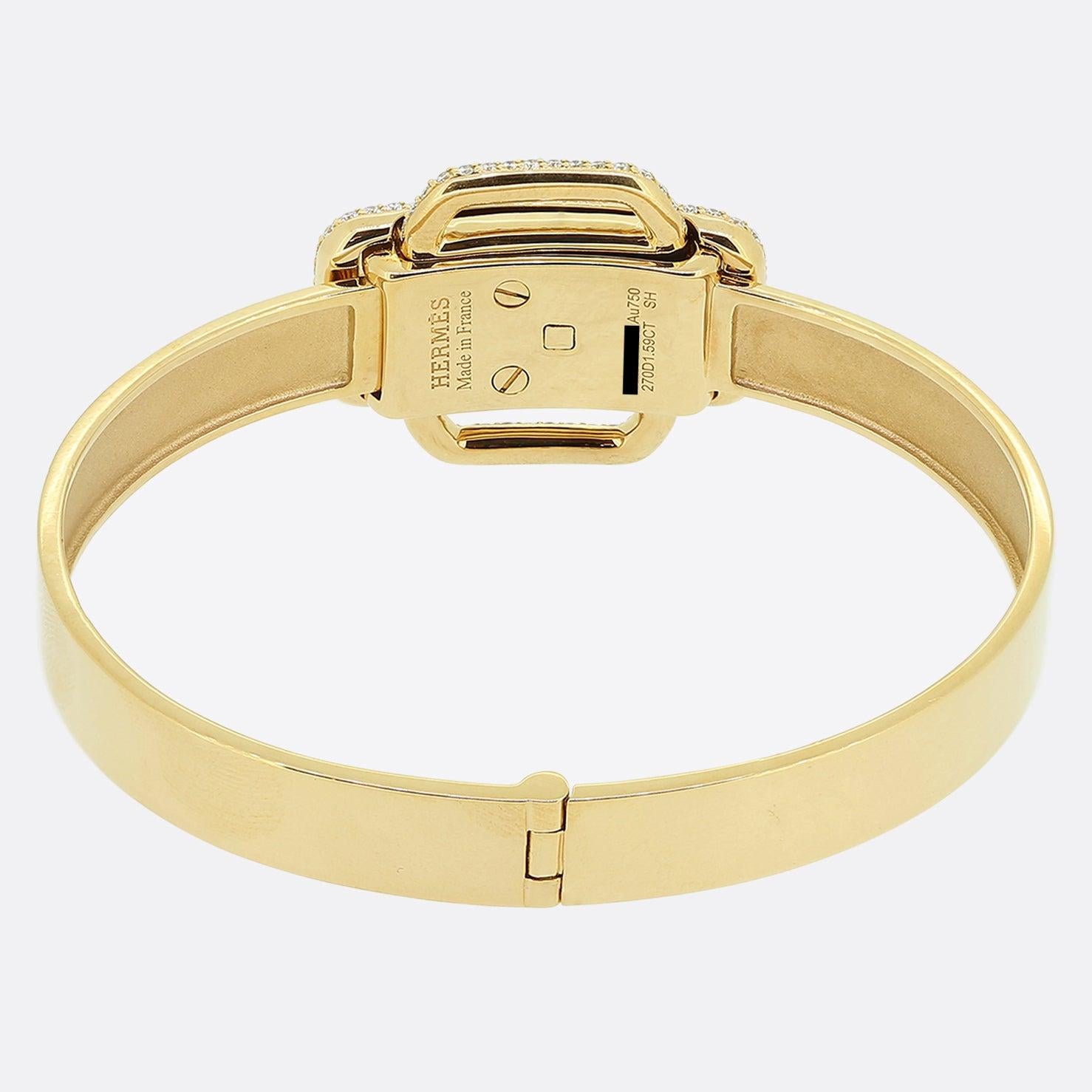 Pulsera hebilla de cinturón Hermès con diamantes en Bueno estado para la venta en London, GB
