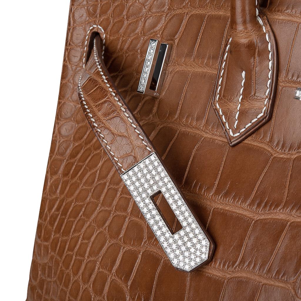 Hermes Diamond Birkin 35 Bag Fauve Barenia Matte Alligator Rare 3