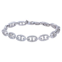 Hermes Diamond Bracelet 5.80 Carats Total 18K Gold