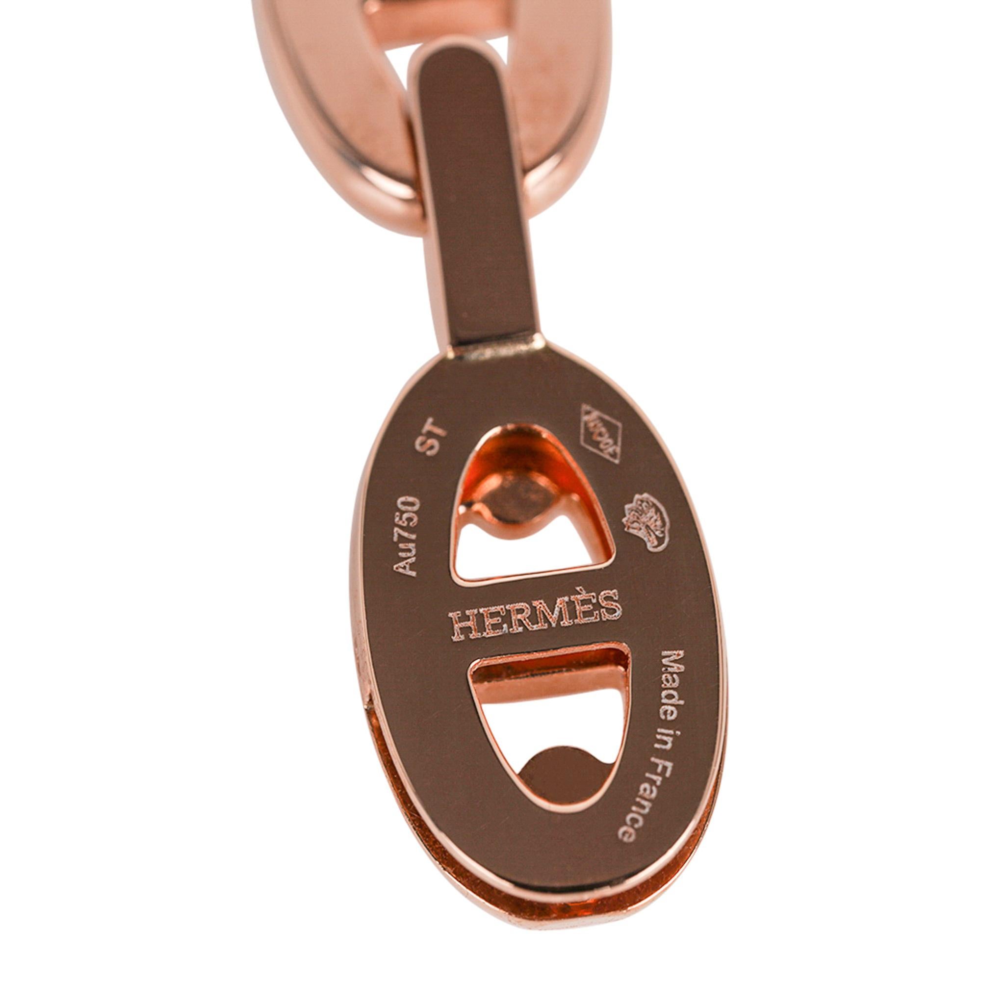Hermes Diamond Chaine d'ancre Enchainee 18k Rose Gold Bracelet ST 2