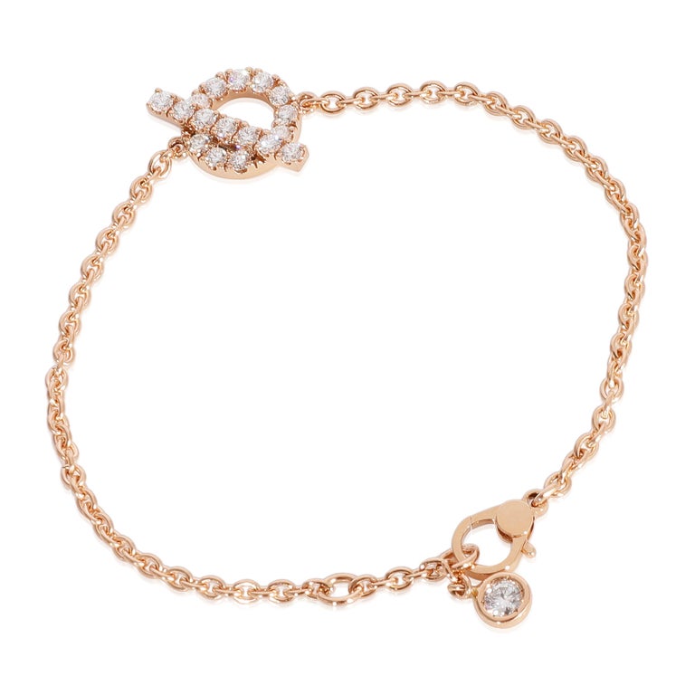Hermès Diamond Finesse Bracelet in 18k Rose Gold 0.55 Ctw For Sale at ...