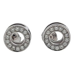 Hermès Diamond Gold Circle Stud Earrings