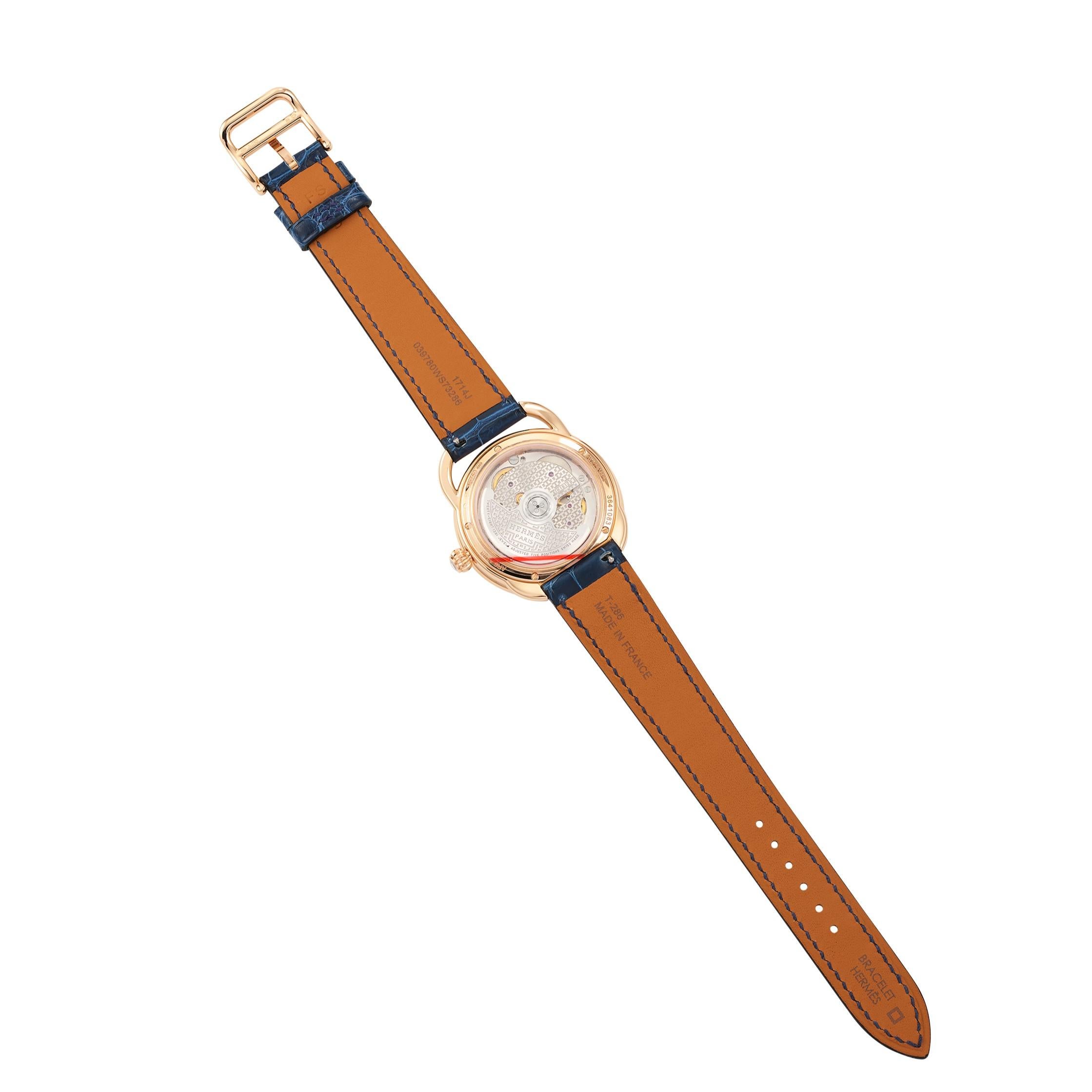 Hermes Diamond Gold Etoilee Automatic Watch 34MM w Aventurine Stars Dial - NEW For Sale 6