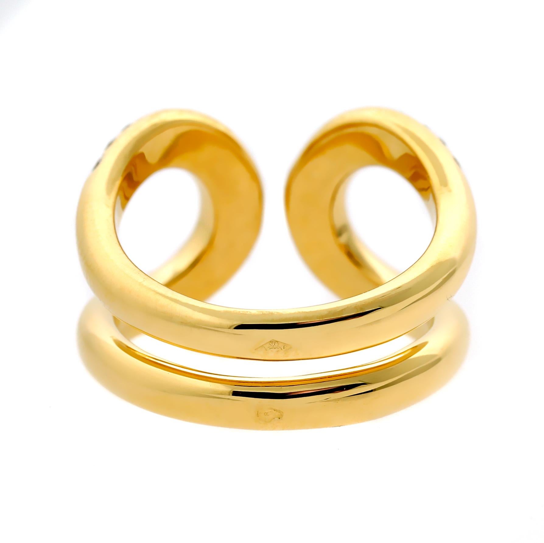 Round Cut Hermes Diamond Gold H Yellow Gold Ring