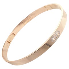 Hermes Diamond H D'ancre Rose Gold Bangle Bracelet