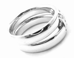 Hermes Diamond H Double Band Flex White Gold Ring