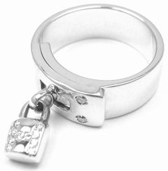 Hermès Diamond H Lock White Gold Band Ring