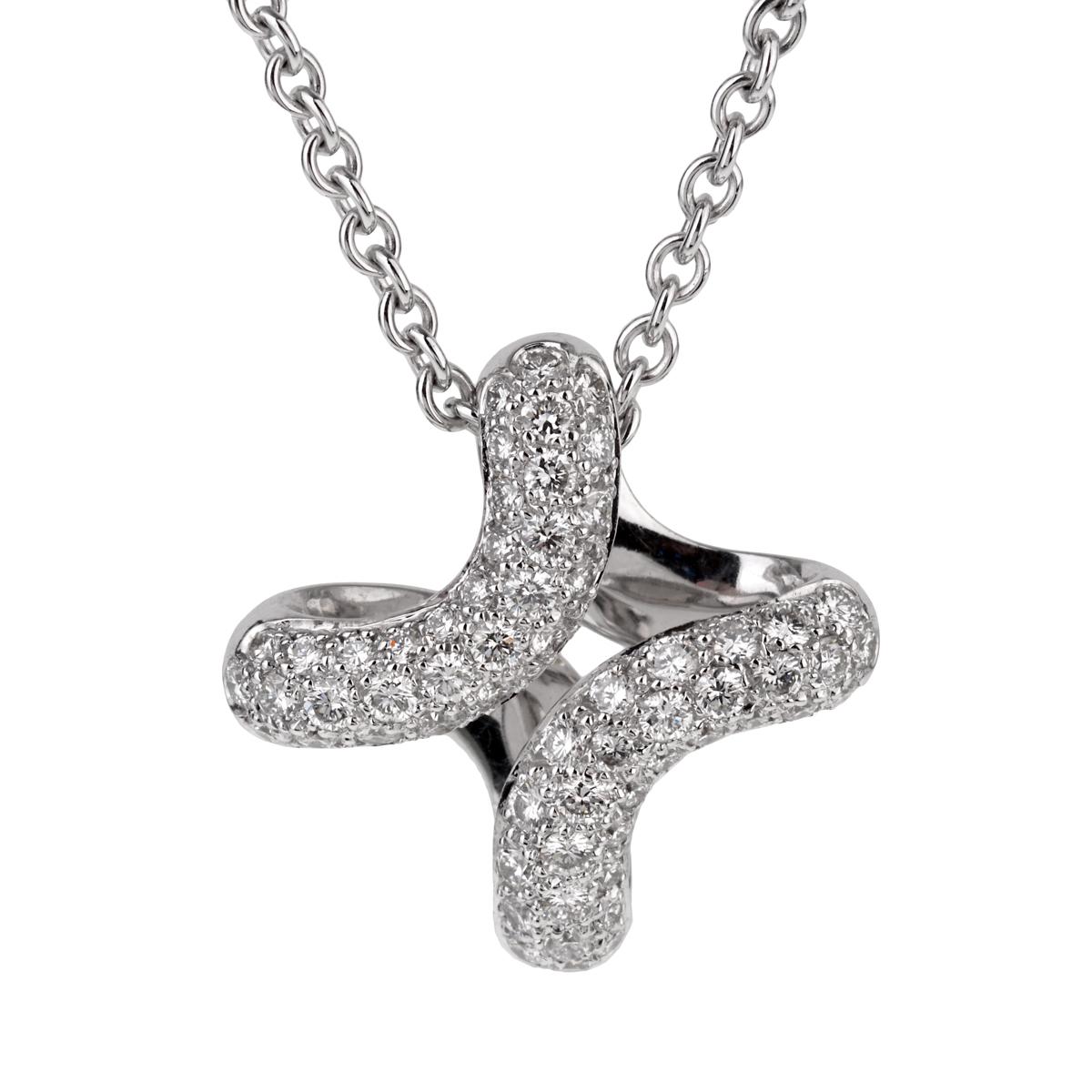 Women's Hermès Diamond H White Gold Pendant Necklace
