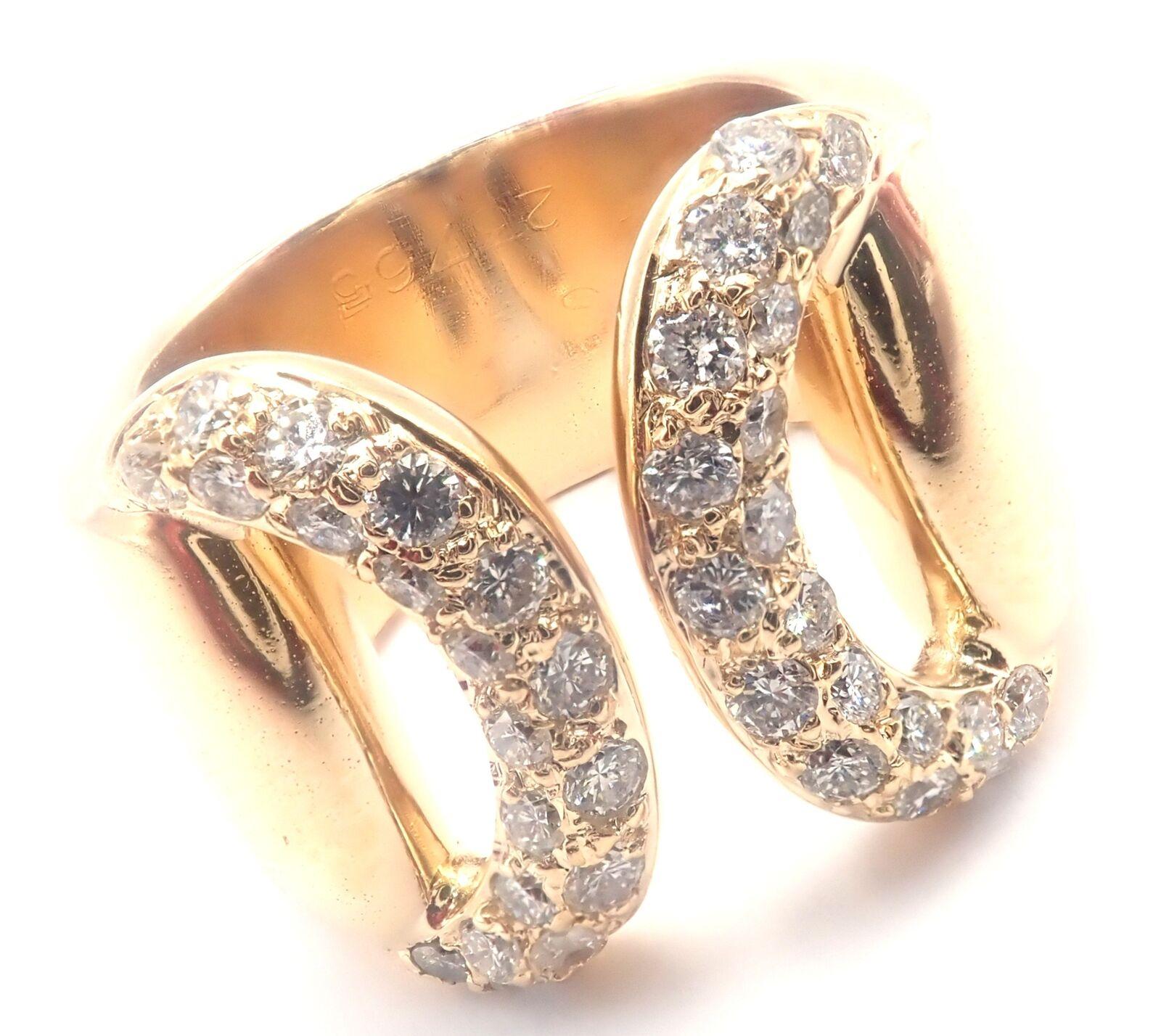Women's or Men's Hermes Diamond Horse bit Wide Yellow Gold Band Ring
