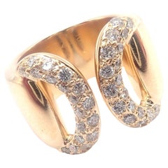 Hermes Diamant Pferd bit Breiter Gelbgold Bandring mit Diamanten