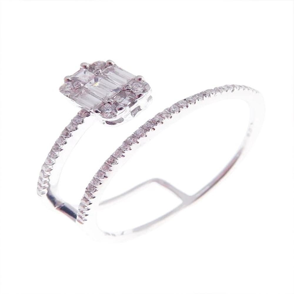 For Sale:  Hermes Diamond Illusion Double Ring 3