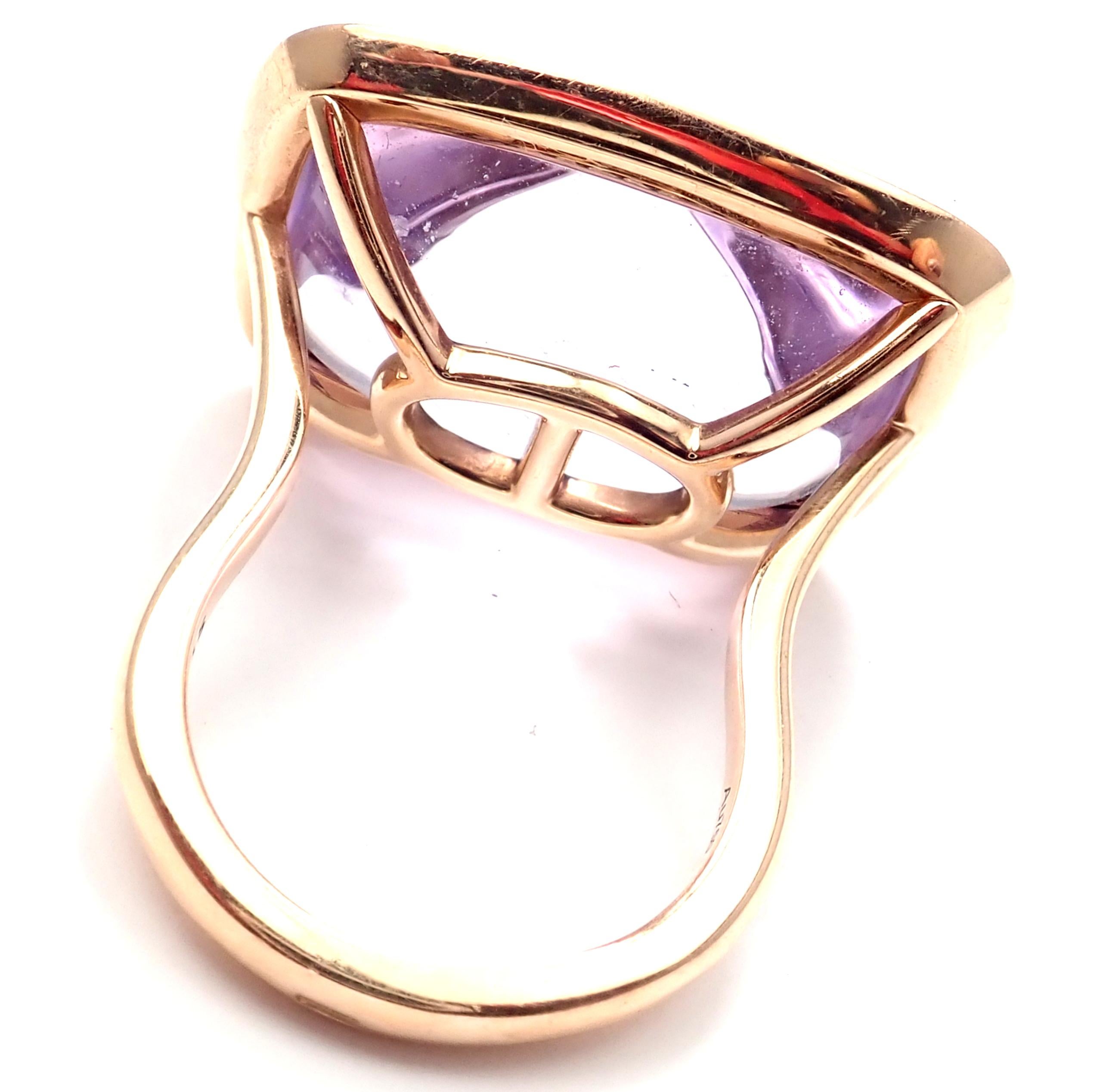 Großer Amethyst-Roségold-Ring von Hermes mit Diamant im Zustand „Hervorragend“ im Angebot in Holland, PA