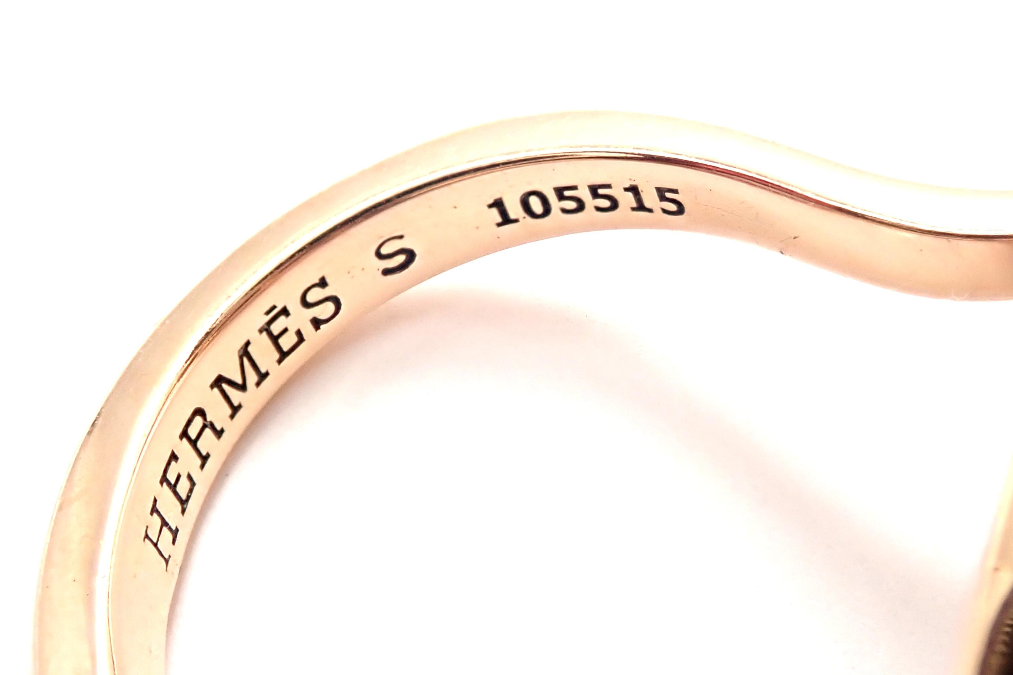 Women's or Men's Hermes Diamond Large Amethyst Rose Gold Ring For Sale