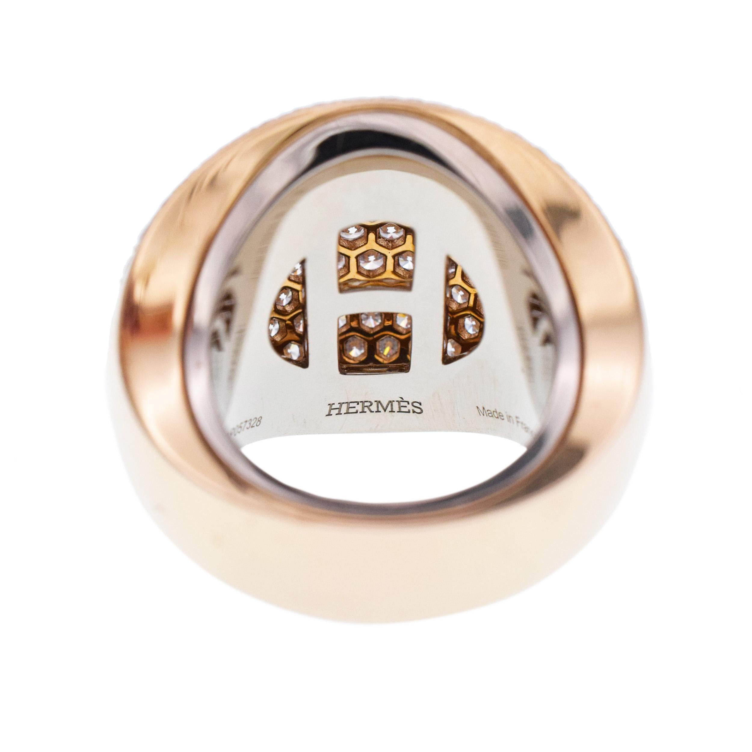Anello Bombe con diamanti incastonati di Hermès in vendita 6