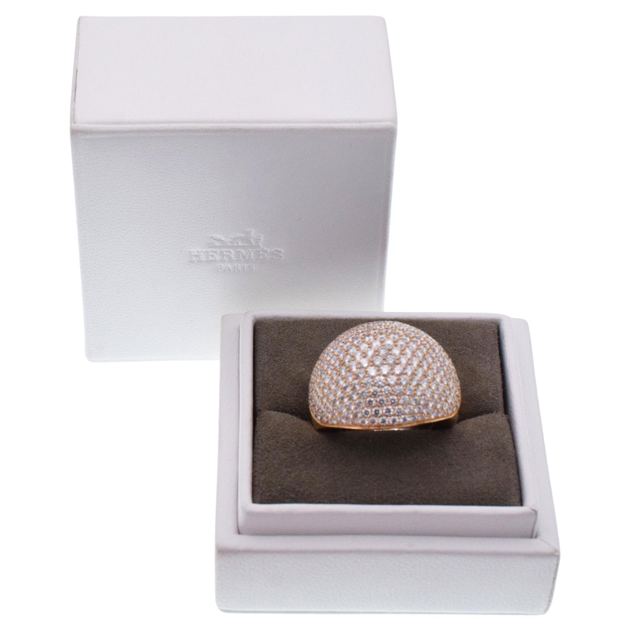 Hermès Diamond Pave Set Bombe Ring