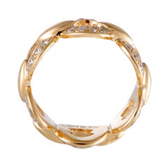 Hermes Diamond Pave Yellow Gold Band Ring