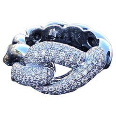 Hermes Diamant Ring Pave Love Knot Twist 18k Weißgold Größe 52 US 6.25