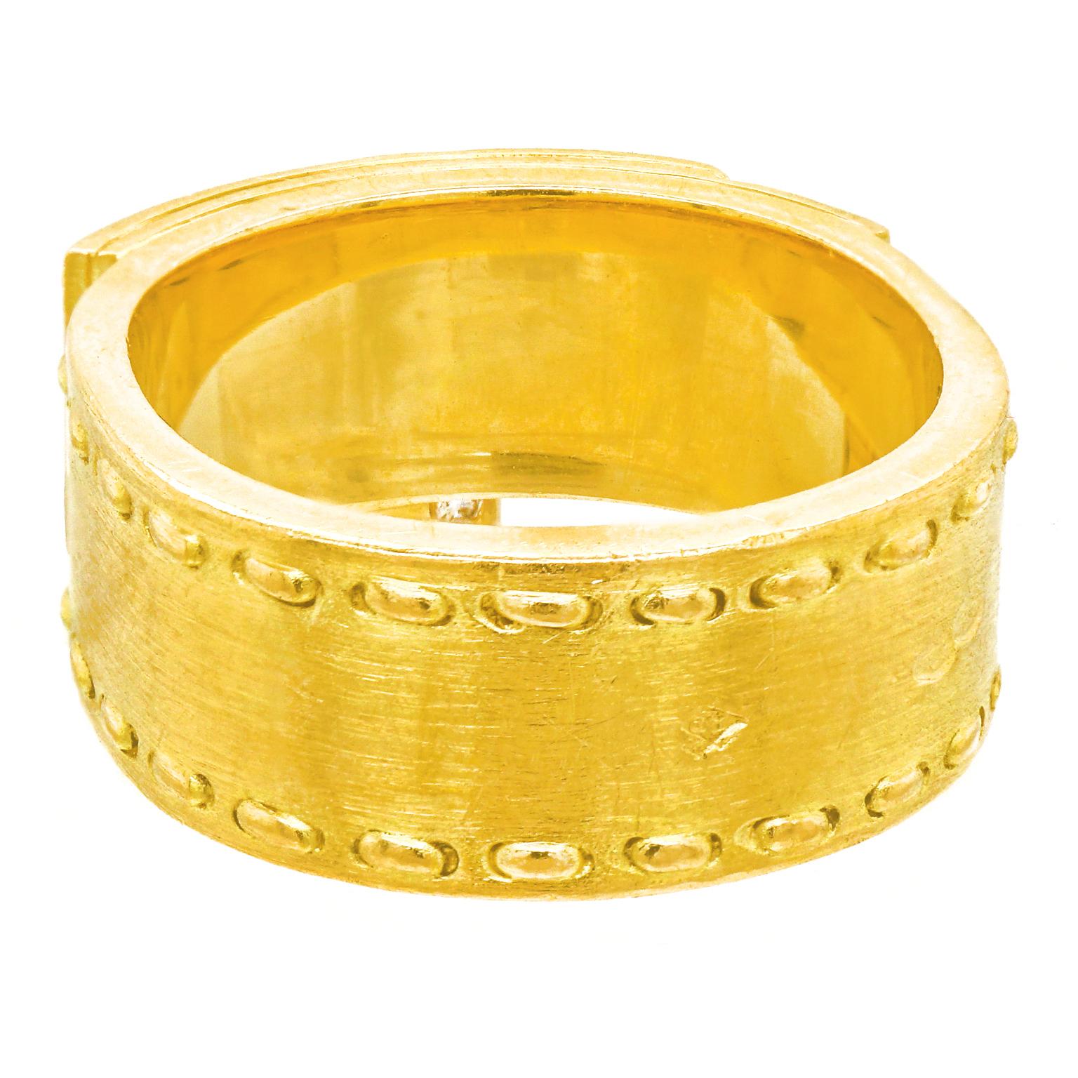 Hermes Diamond-Set Gold Lock Ring 4