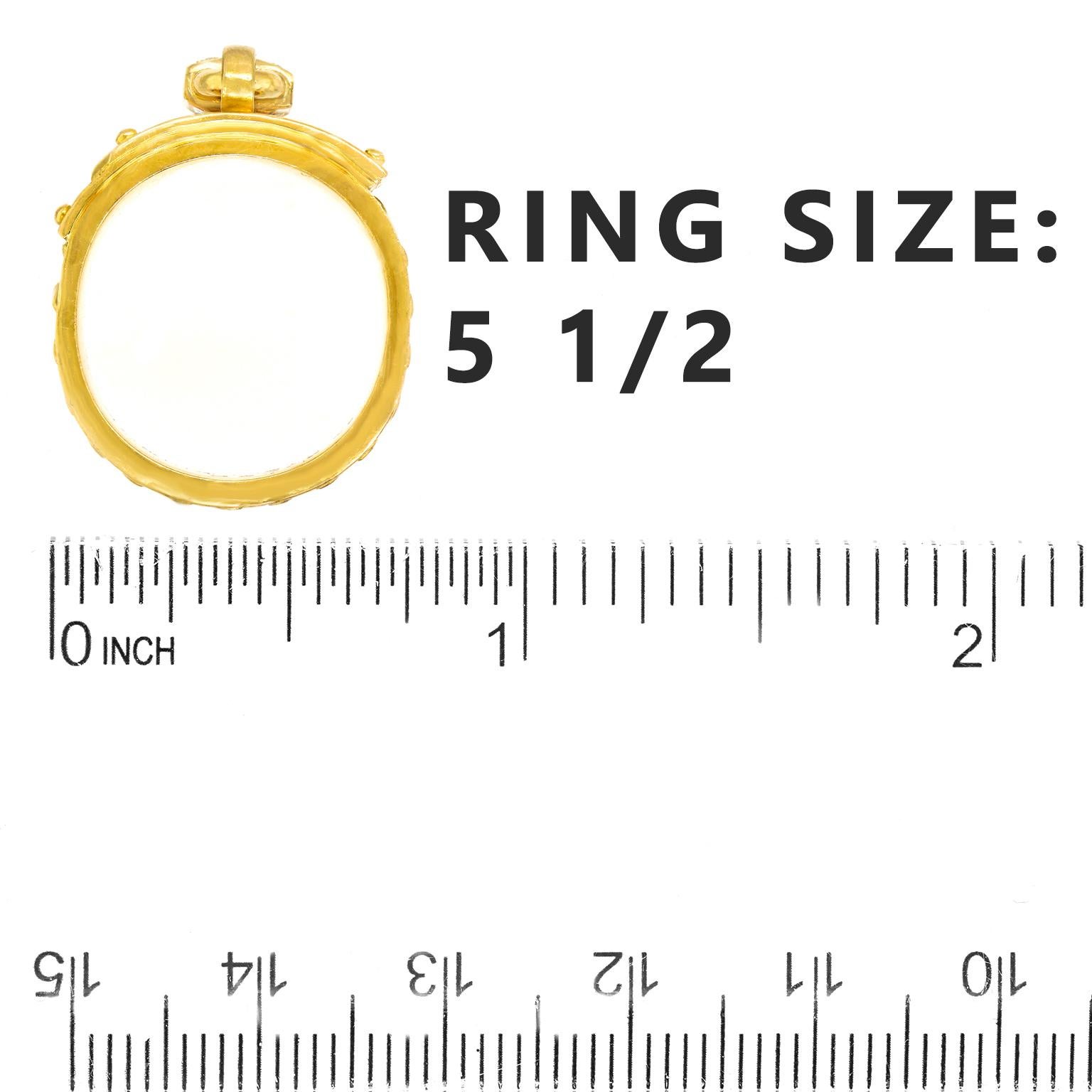 Brilliant Cut Hermes Diamond-Set Gold Lock Ring