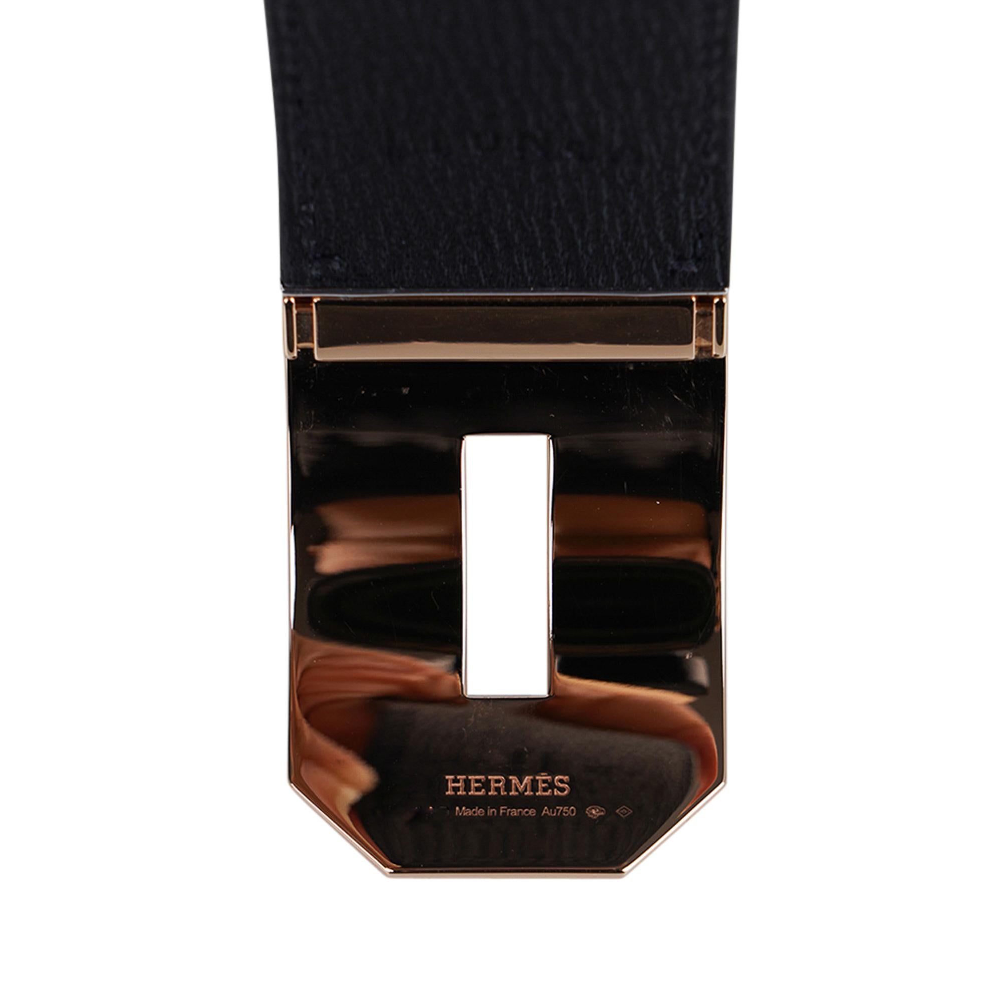 Hermes Diamond / Spinel Kelly Cuff Bracelet 18k Gold 6 Interchangeable Straps For Sale 12