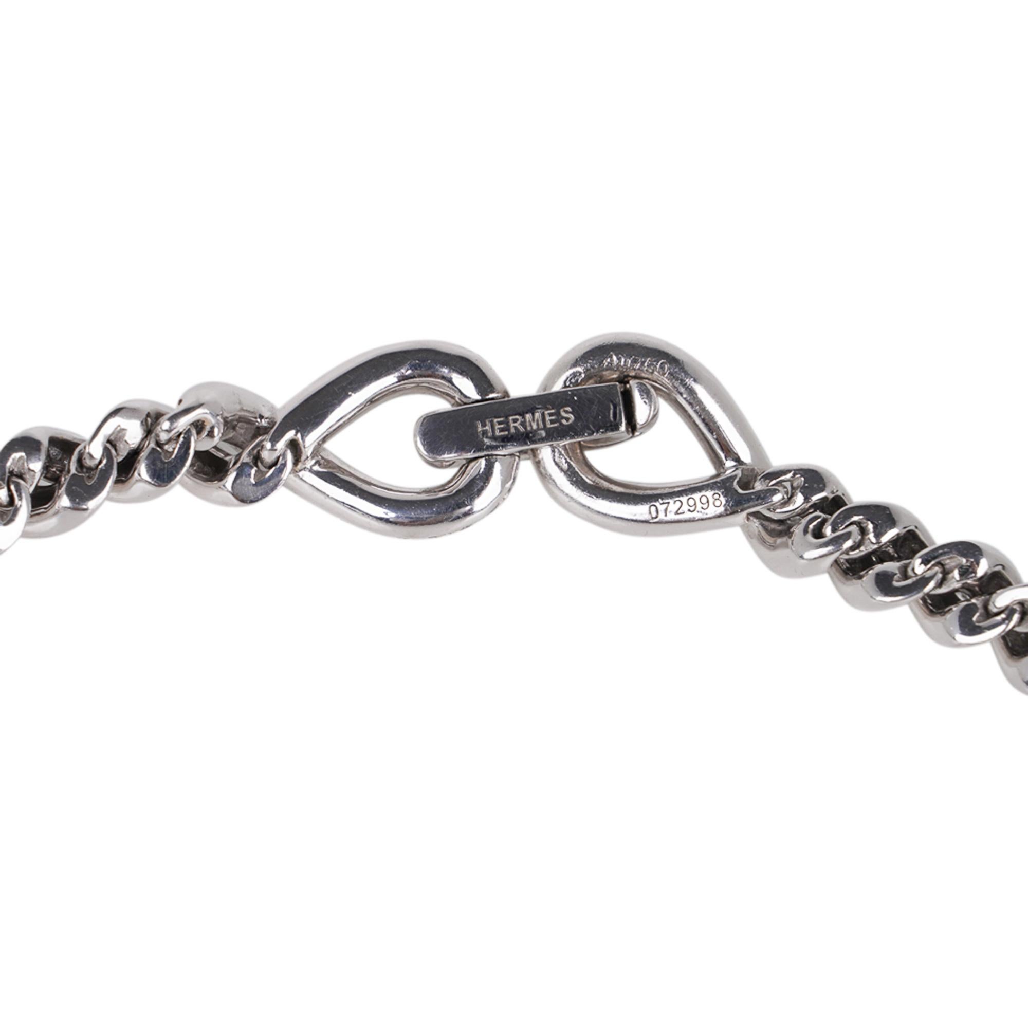 Hermes Diamond Torsade Necklace 18K White Gold Necklace For Sale 9