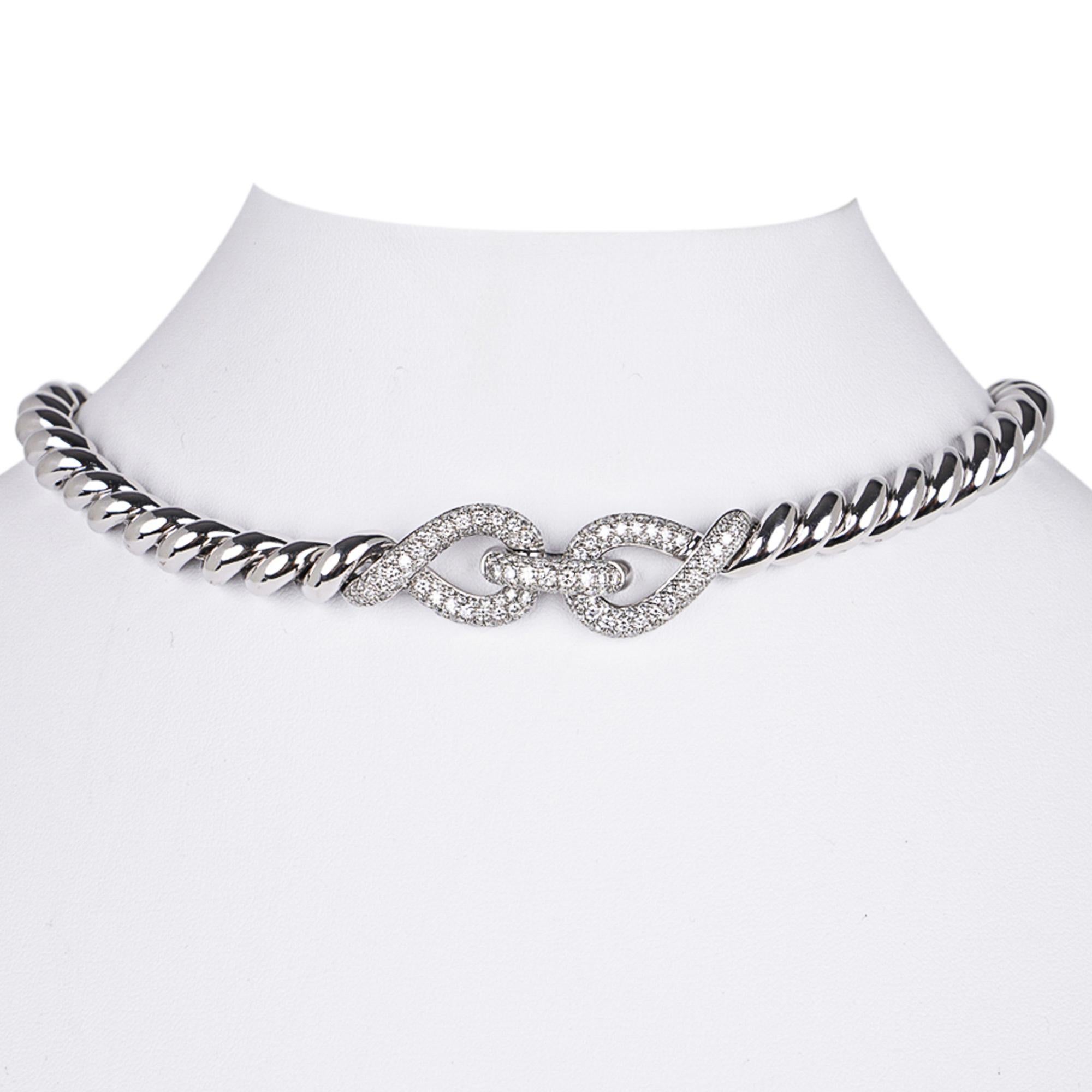 hermes white gold necklace