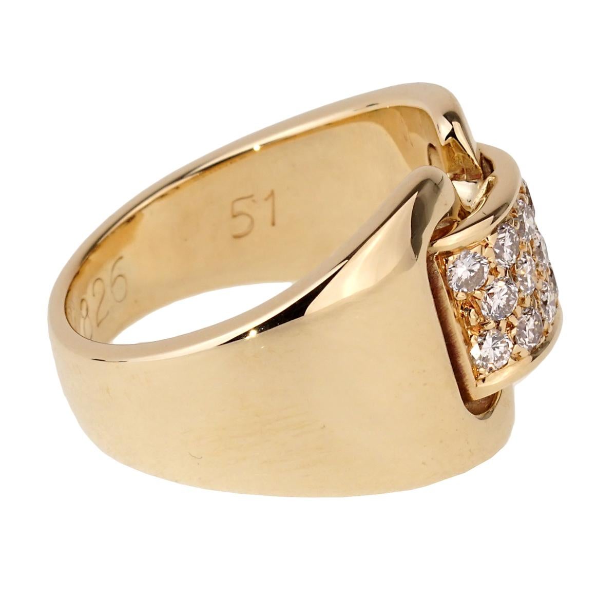 Women's Hermès Diamond Yellow Gold Cocktail Ring