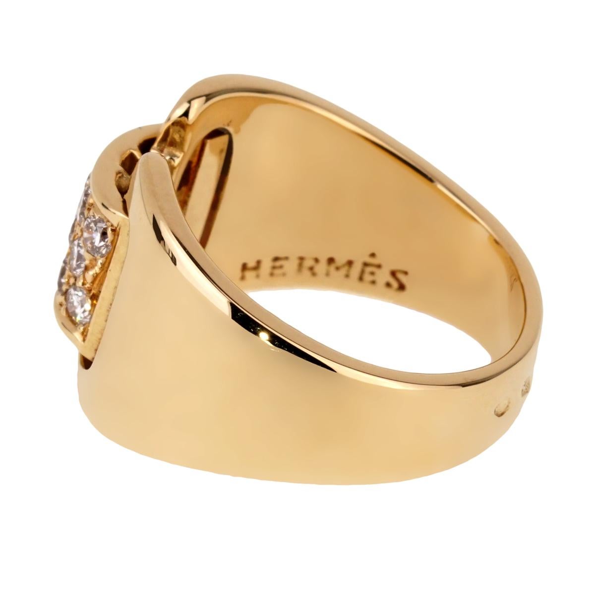 Hermès Diamond Yellow Gold Cocktail Ring 1