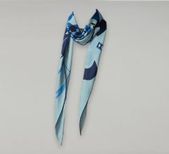 Hermès Diamond Zouaves and Dragons Remix, grand modèle gris ciel bleu