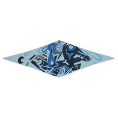 Hermes Diamond Zouaves and Dragons Remix, large model Gray Sky Navy Blue