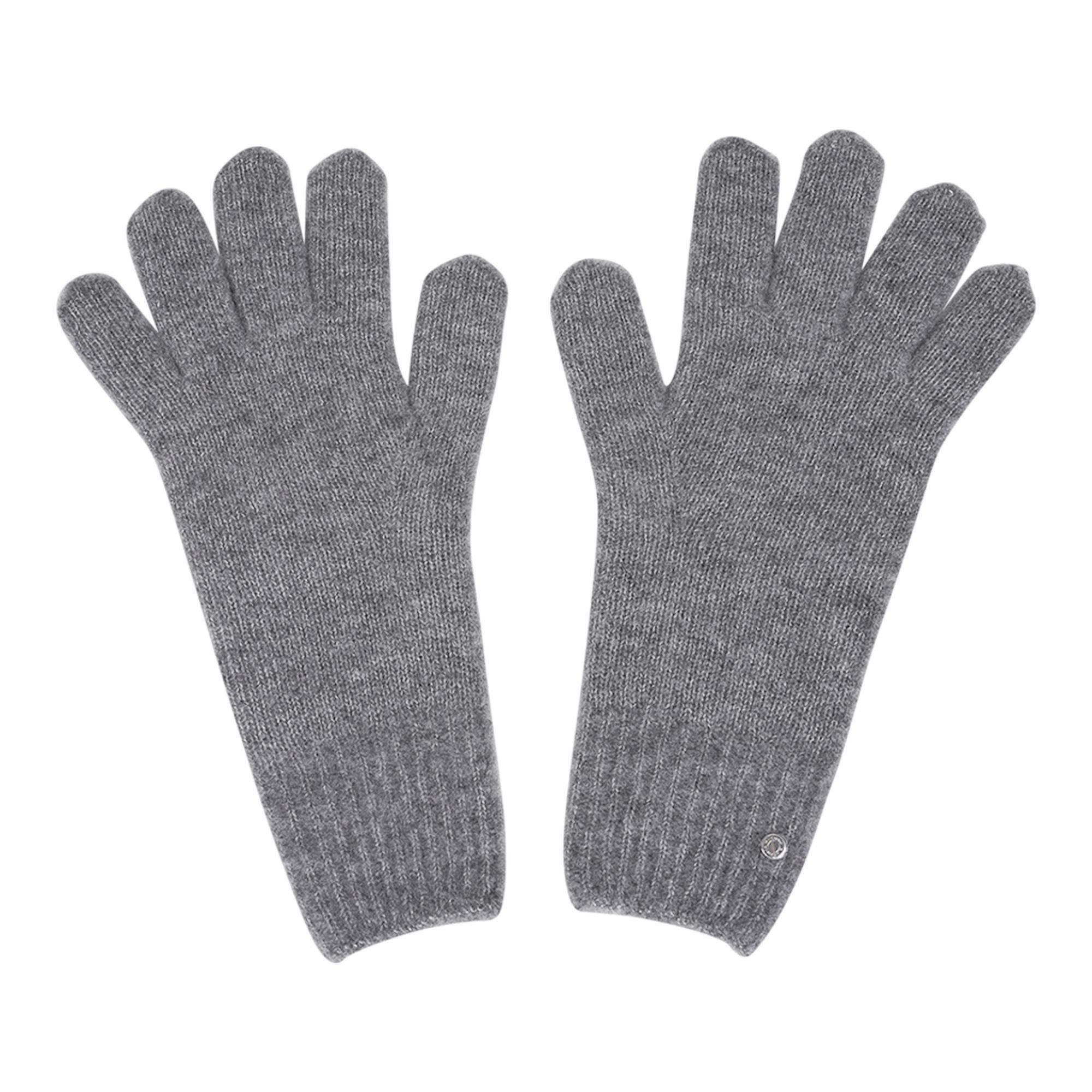 Hermes Diva Handschuh- und Fäustlingsset aus Kaschmir/Seide in Gris M Damen im Angebot