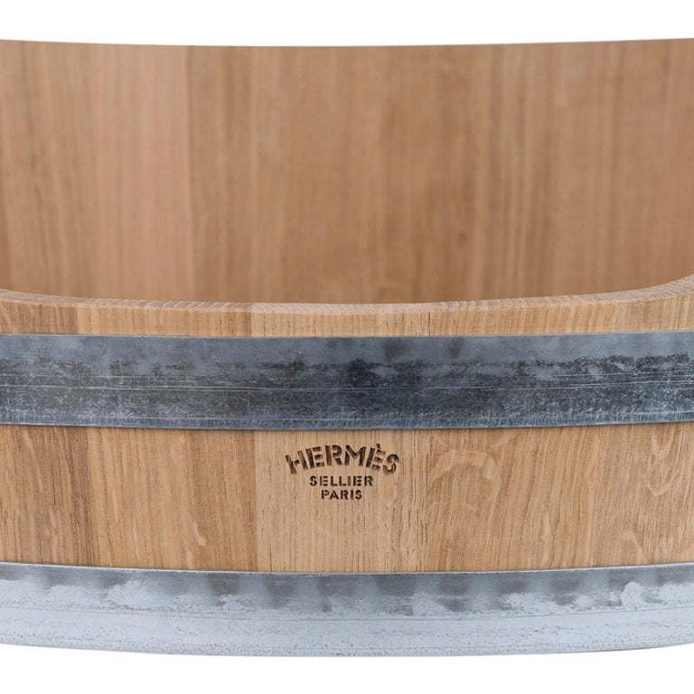 Hermes Dog Bed Oakwood with Two Sided Cushion New w/ Box at 1stDibs hermes dog bed wood