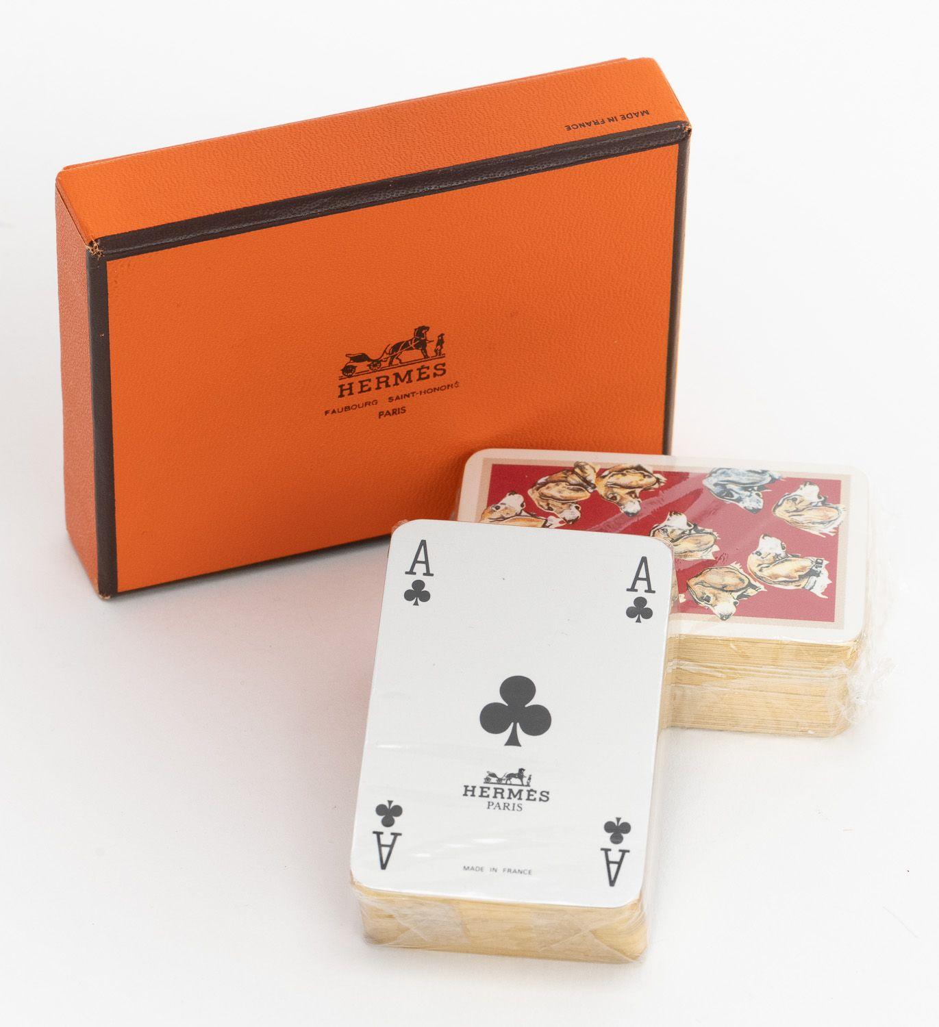 Women's or Men's Hermès Dog Mini Poker Cards With Box