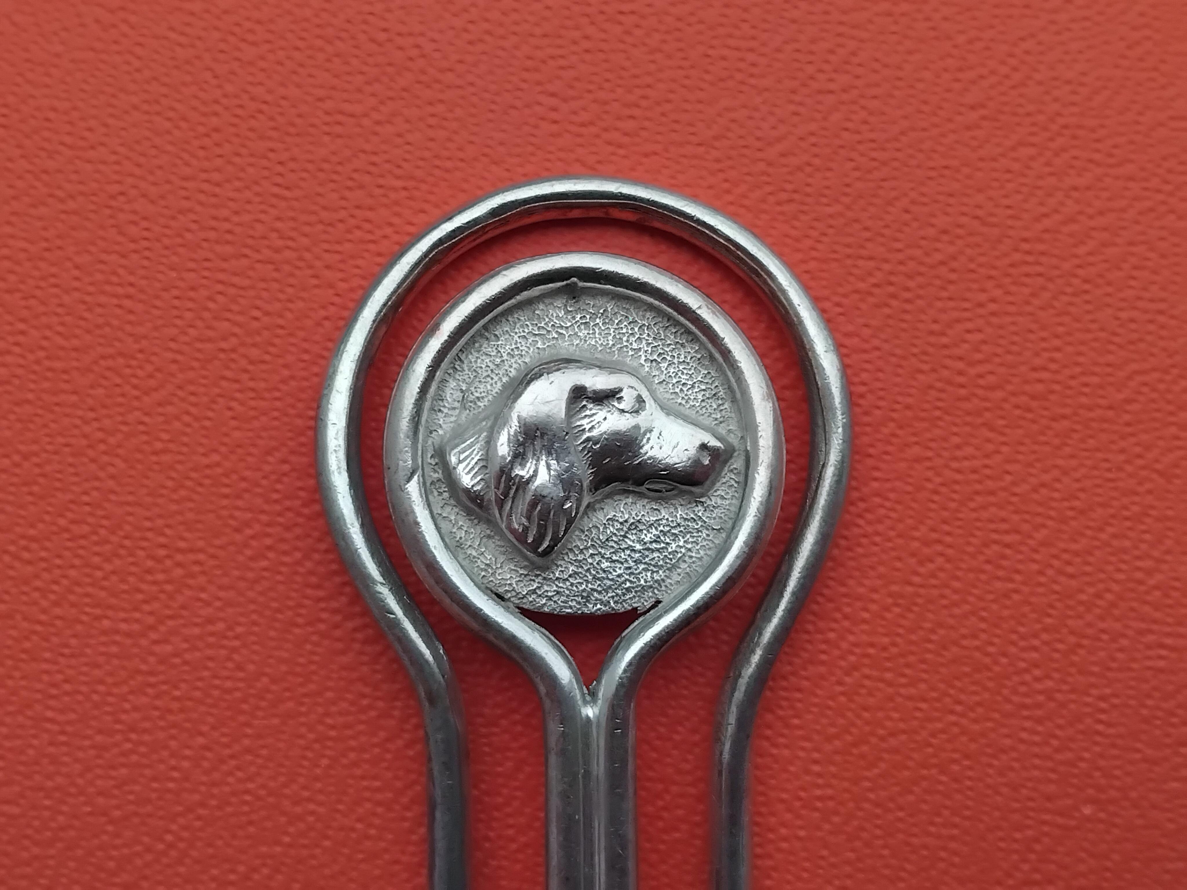 Women's or Men's Hermès Dog Paper Clip Money Clip Bookmark Siver For Sale