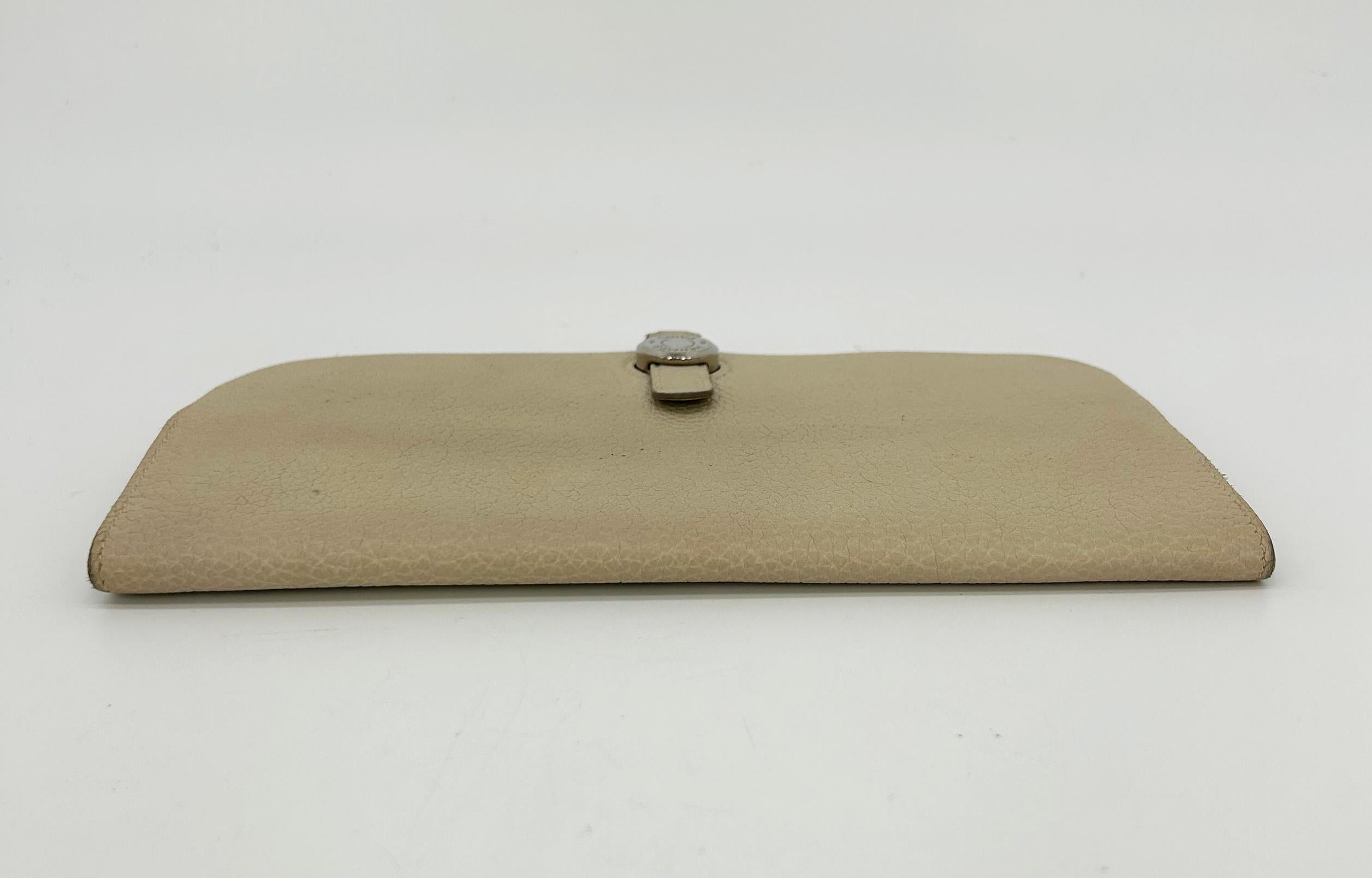 Hermes Dogon Beige Clemence Billetera Bi Fold Piel en venta 1
