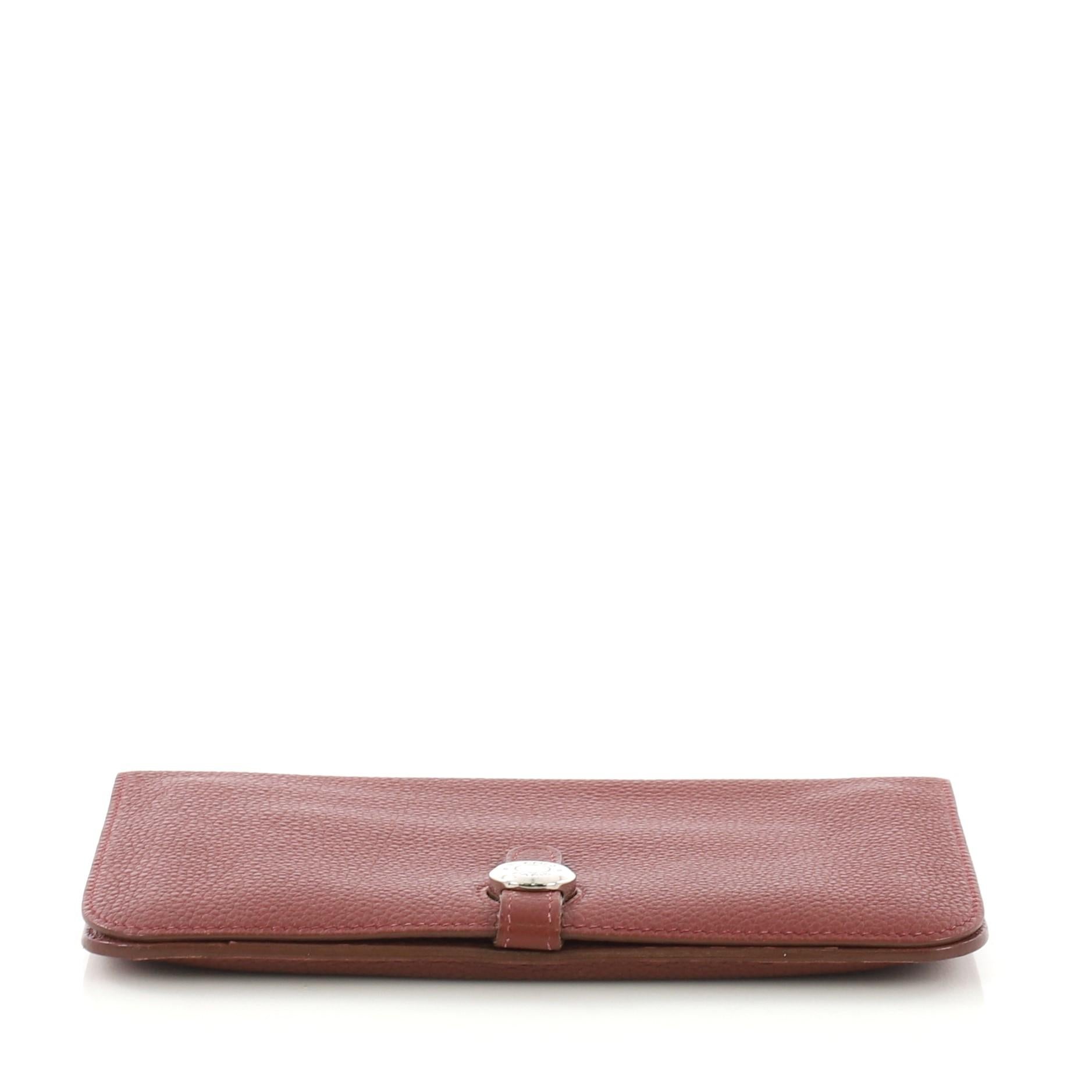 Hermes Dogon Duo Combined Wallet Leather In Good Condition In NY, NY
