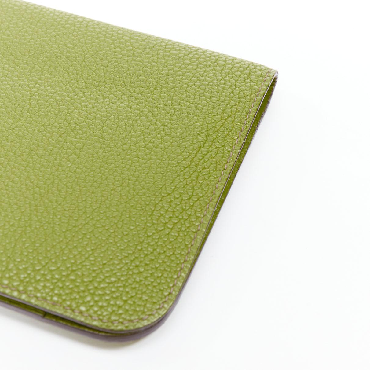 HERMES Dogon Duo vert togo cuir PHW boucle à travers long portefeuille en vente 1