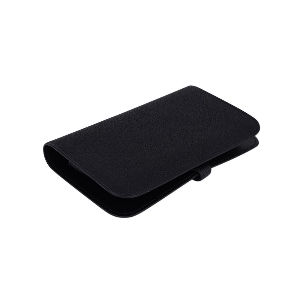 Hermes Dogon Duo Wallet Black Togo Palladium Hardware 4