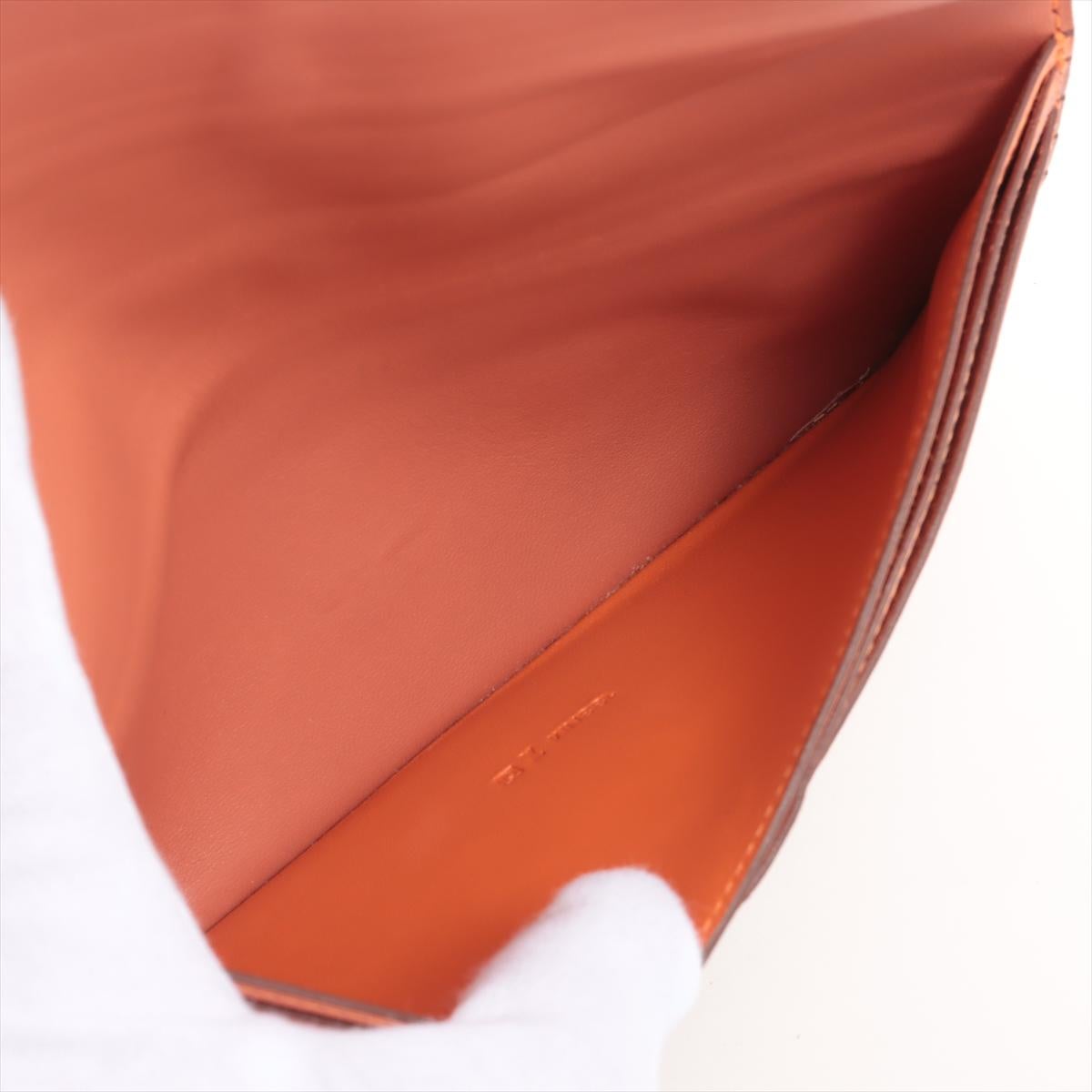Hermès Dogon Taurillon Clemence Lange Brieftasche Orange 1