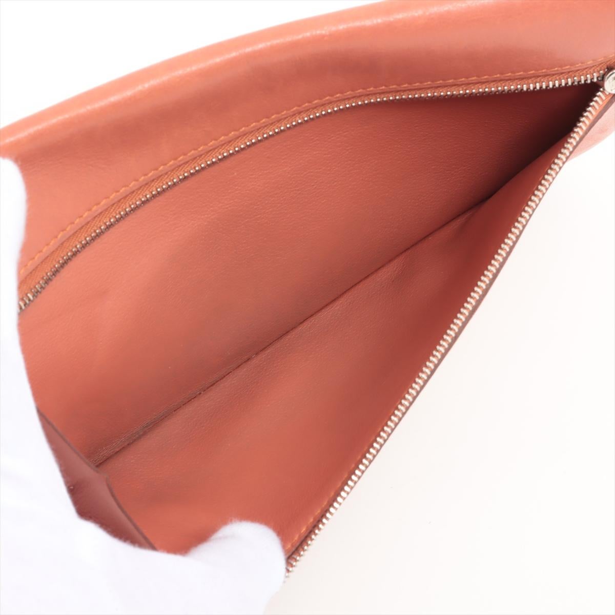 Hermès Dogon Taurillon Clemence Lange Brieftasche Orange 3
