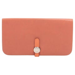 Hermès Portefeuille long Dogon Taurillon Clemence Orange