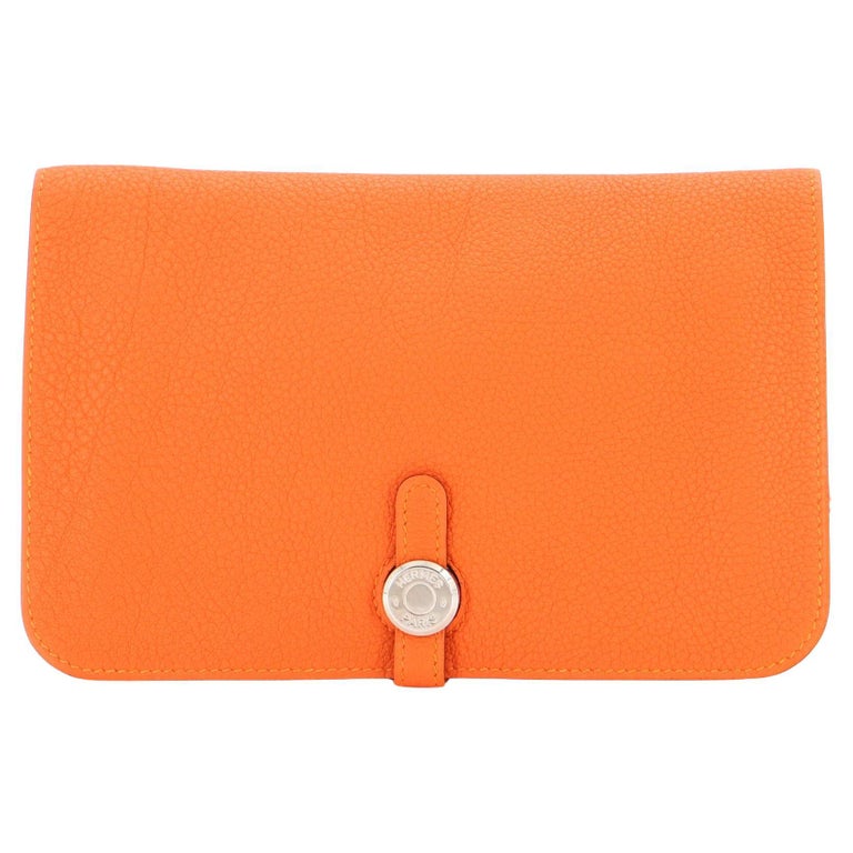 HERMES Women's Body Bag Waist Pouch Fanny Pack Orange
